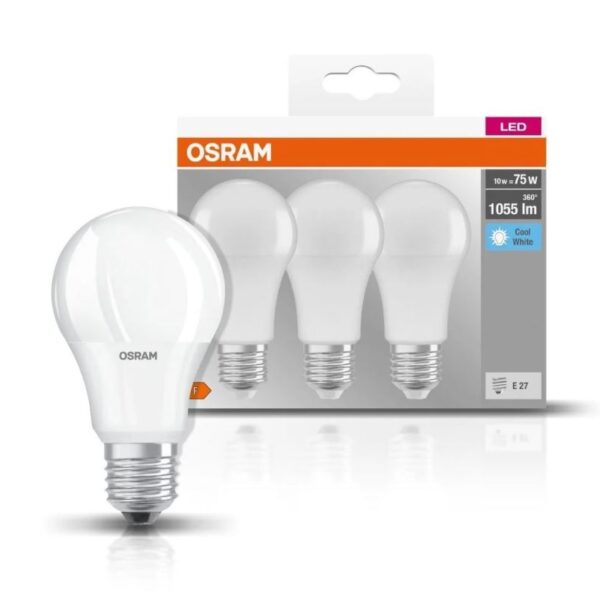 Żarówka LED A60 base 10W E27 4000K 1055LM 3-PAK