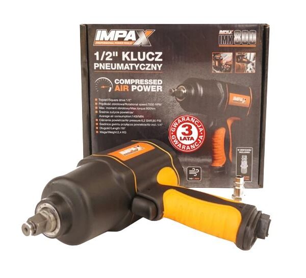 Pneumatyczny klucz udarowy 1/2'' MAX. MOM. OBR. 800NM