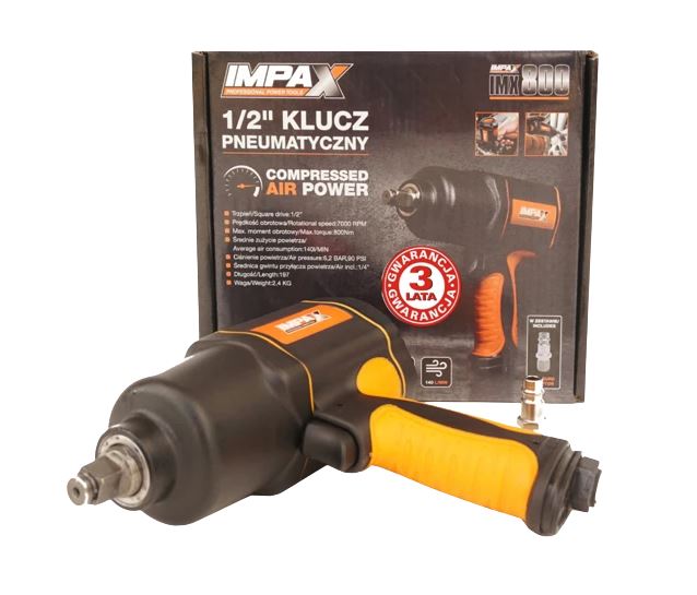 Pneumatyczny klucz udarowy 1/2'' MAX. MOM. OBR. 800NM
