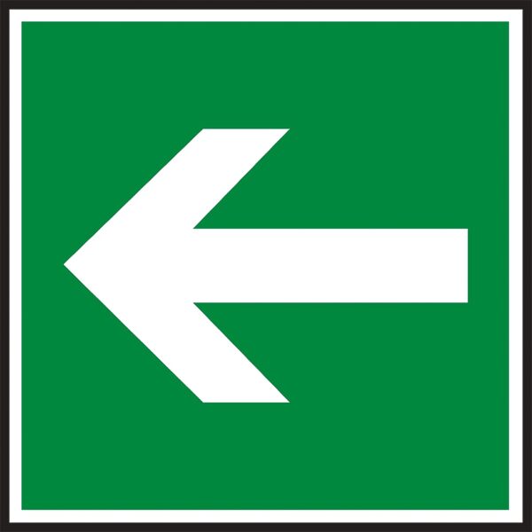 Znak bezp. strzałka kierunek drogi ewakuacyjnej PCV 150X150