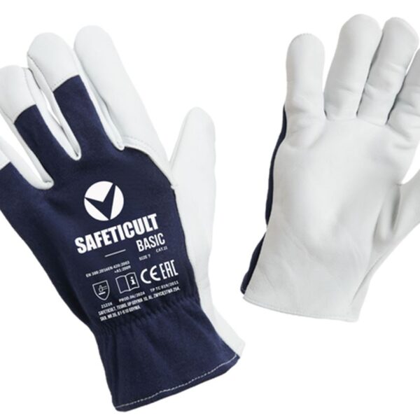 Rękawice skóra kozia, ściągacz, safeticult basic R10