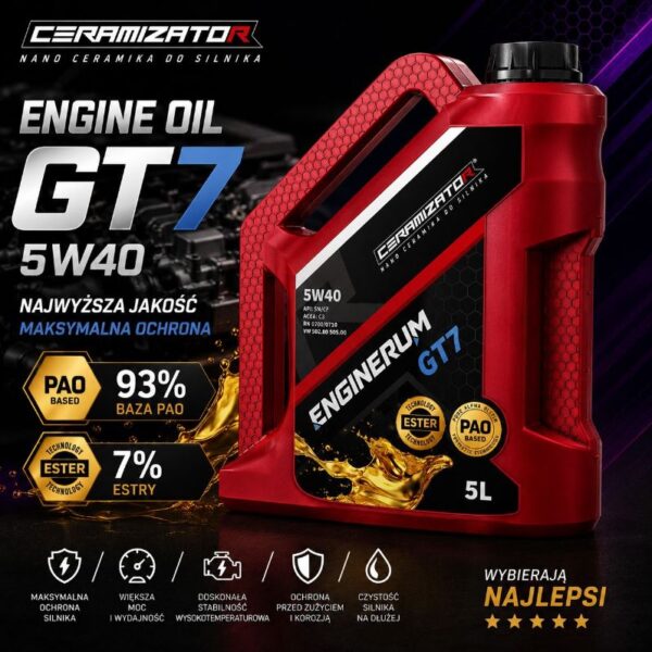 Ceramizator olej syntetyczny enginerum GT7 5W40 5L