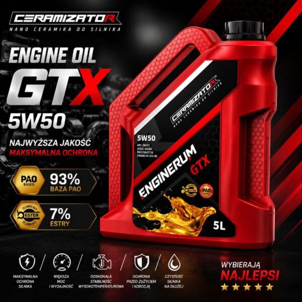 Ceramizator olej syntetyczny enginerum GTX 5W50 5L
