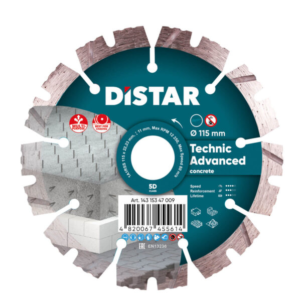 Tarcza diamentowa technic advanced 115*2.2/1.4*10*22,23-9