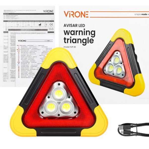 Trójkąt ostrzegawczy LED avisar 450LM, 2000MAH, IP44