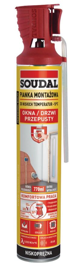 Pianka montażowa wężykowa Soudal genius GUN 770ml zimowa